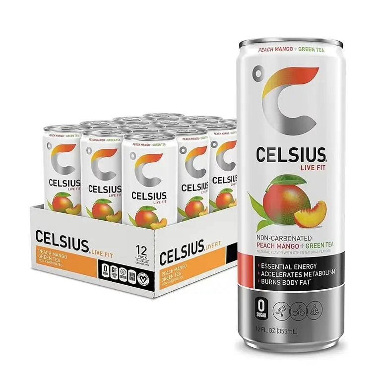 CELSIUS ENERGY 12OZ/12PK ( PEACH MANGO GREEN TEA)