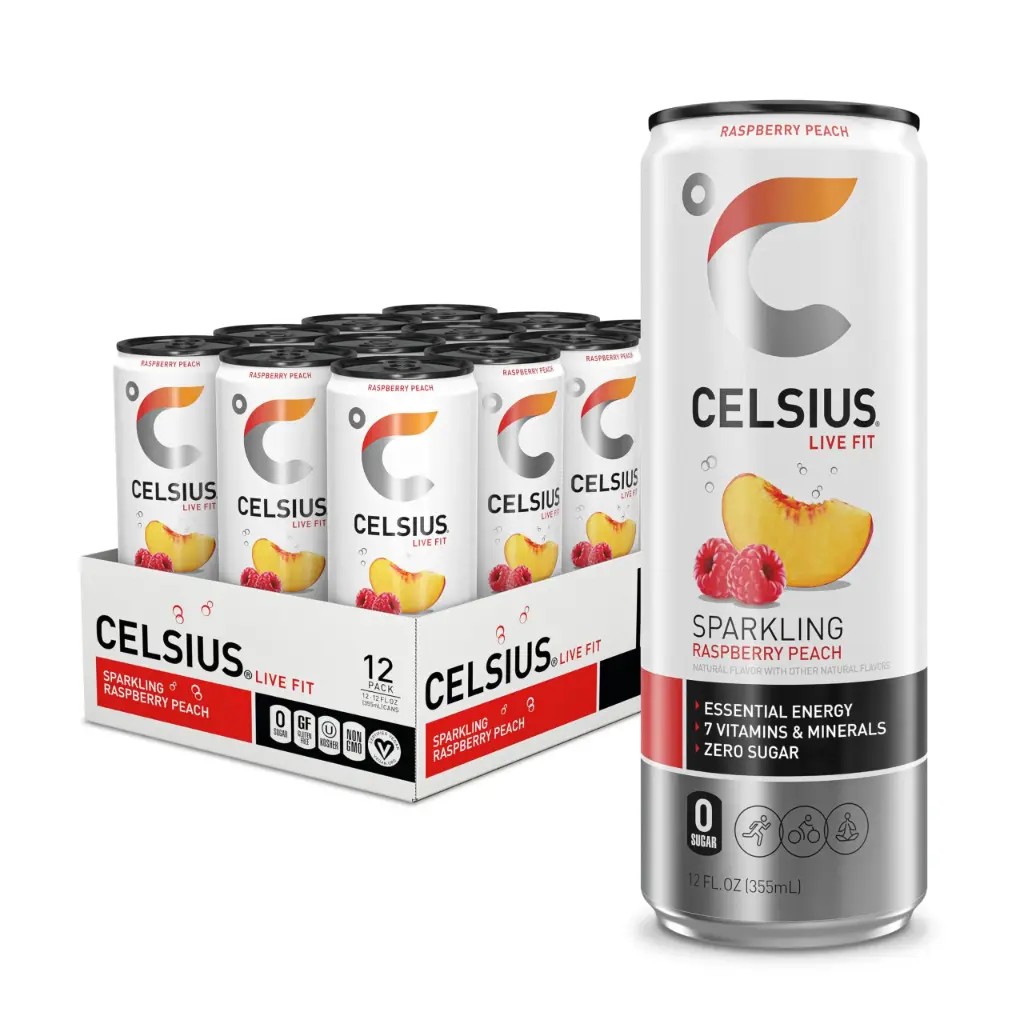 CELSIUS ENERGY 12OZ/12PK (RASPBERRY PEACH)